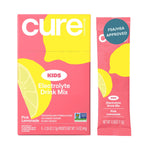 Cure Kids Electrolyte Drink Mix packaging with pink lemonade flavor on a white background