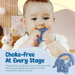 Mummentos Silicone Baby Teething Toys, Soft Teether Set for Sore Gums, BPA Free Chew Toys for Infants 3+ Months, Textured Teething Relief, Easy Grip Design (Dark Blue)