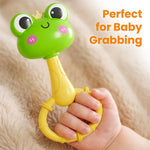 iPlay, iLearn Baby Maracas Rattle Toy, Infant Animal Shaker Rattles Set, Newborn Sensory Teething Rings, Tummy Time Carseat Stroller Crib Toy, Birthday Gift 3 4 6 7 9 12 18 Month Old Toddler Girl Boy