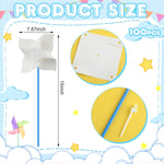 Poen 48 Pcs DIY Craft Pinwheels White Blank Paper Color Your Own Pinwheels for Kids Boys Girls Summer Activity Arts Daycare Project Party Favor, 5 Inches
