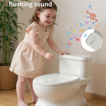 PipNest Realistic Potty Training Toilet - Flushing Sounds, Wipes Storage, Disposable Liners, Easy to Clean for Toddler Boys and Girls, White