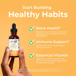 MARYRUTH'S USDA Organic Vitamin D Drops | Vitamin D3 Liquid | Sugar Free | Liquid Vitamin D Drops Immune Support for Infants & Toddlers | VIT D3 | Gluten Free | Non-GMO | 90-150 Servings