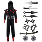 Spooktacular Creations Halloween Ninja Costume, Black Ninja Outfit Set for Kids, Halloween Costumes with Accessories for Boys Dress Up and Role Play Party (Small, 5-7 yrs)