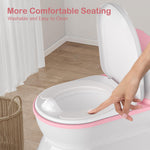CheerTry 2-in-1 Toddler Potty Training Toilet - Larger Potty Chair & Detachable Training Seat for Boys & Girls Ages 1-3 with Flushing Sound, Wipes Storage, Toilet Paper Holder - Pink