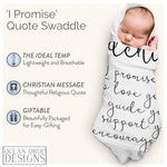 Ocean Drop Designs Muslin Swaddle Blankets - Baby Gifts for Boys & Girls - Gender Neutral Christian Newborn Gifts