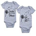 2Pcs Child Baby Boy Girl Unisex Funny Romper Sometimes When You Pray for A Miracles God Gives You Two Twins Short Sleeve Winter Romper Shower Gifts Organic Gray Bodysuit Newborn 0-3 Months