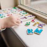 Melissa & Doug Classic Wooden Peg Puzzles (Set of 3) - Numbers, Alphabet, and Colors