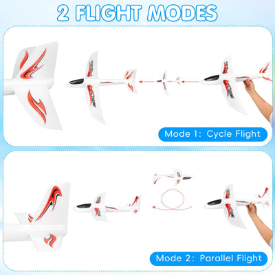 NUOBESTY Airplane Toy, 39" Large Throwing Glider Plane 2 Flight Modes Foam Glider Airplane for Kids Flying Plane Toys for Boys, Girls to Play Outdoors, Party Favors