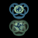 Dr. Brown's Advantage Symmetrical Pacifier with Air Flow - Blue Glow-in-The-Dark - 2-Pack - 6-18m (Pack of 2)