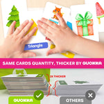 QUOKKA ABC Learning Flash Cards for Toddlers 2-4 Years Old - 60 Flashcards Toy for Kids Ages 1-3-5 - Alphabet Numbers Colors Letters Animals Learn Activities - First Words Educational Game