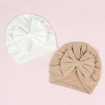 QandSweat 0-24 Months Newborn Girls' Hats Cotton Linen Cap Infant Big Bow Hat Baby Shower(8 Pack)