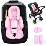 Infant Car Seat Insert with Extra 3 Strap Covers, Thickened Carseat Head and Body Support for Infant, Reversible Baby Car Seat Cushion for Boys Girls, Soft Mink Dot Newborn Insert for Preemie