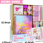 DIY Journal Kit for Girls - DIY Journal Set for Tween & Teen Girls, Stationery Set, Scrapbook & Diary Supplies Set, Journaling Art Crafts Kit, Ideal Gifts for 8 9 10 11 12 13 14 Year Old Girl