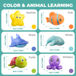 Hely Cancy Infant Bath Toys for 18 Months - No Hole Animal Bathtub Toys, Baby Bath Tub Toys