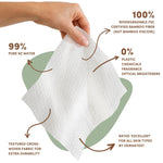Terra Bamboo Baby Wipes: Kiwifruit Extract, 99.5% Pure New Zealand Water, 100% Biodegradable Bamboo Fiber, 0% Plastic, Unscented Baby Wipes for Sensitive Skin, 1 Pack of 70 Wipes