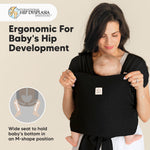 KeaBabies Baby Wrap Carrier Ring Sling - Easy to Wear, Adjustable D-Lite Baby Carrier Newborn to Toddler, Infant Carrying Shirt, Hands Free Bonding, Breathable Fabric Wearing Wrap (Trendy Black)