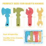 TYRY.HU Baby Teething Toys for Babies 0-6 Months 6-12 Months, BPA Free Silicone Baby Molar Teether Chew Toys, Hammer Wrench Spanner Pliers for Boys Girls, Soft-Textured, Easy to Hold & Clean, 4 Packs