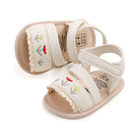 Newborn Summer Baby Girls Sandals Cute Flower First Walking Shoes Anti-Slip Soft Sole Sandal Shoes Infant Crib Shoes