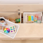 Lovevery, The Montessori Playshelf, 2-in-1 Storage Shelf Makes Toy Rotation and Storage Simple, 100% Birchwood Design