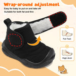 FEETCITY Baby Snow Boots Infant Winter Shoes Boys Girls Toddler Cozy Fleece Ankle Booties Warm Socks Shoes