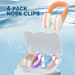 Baypify 4-Pack Nose Clip for Swimming,Soft Silicone for Adults & Kids