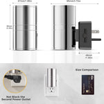L LOHAS LED Night Light, Night Lights Plug into Wall, Smooth Silver Glossy Plating Metal-Shade Nightlights, Light Sensor, Soft White 3000K, Dimmable Nightlight Plug in for Hallway Bedroom,2 Pack