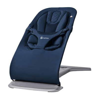 Ergobaby Evolve 3-in-1 Bouncer, Adjustable Multi Position Baby Bouncer Seat, Fits Newborn to Toddler, Midnight Blue