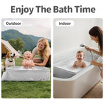 Baby Bathtub for 6M-3Y Toddler, Baby Shower Gifts & Registry Search for Boys Girls, Collapsible & Portable Bathtub for Beach Vacation Travel, Bath Essentials for Toddler, Newborn, Kids