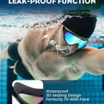 Rantizon Swim Goggles 2 Pack, Wide View Anti Fog&UV Swimming Goggles for Audlt, No Leaking Swim Glasses for Men Women Kids