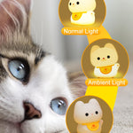 Amaredom Waving Kitten Night Light, Cute Cat Lamp, Silicone Dimmable Nursery Nightlight, Rechargeable LED Bedside Lamp with 20 Minutes Timer & Tap Control Baby Girls Women Bedrooms, Living Room