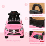 Aosom Kids Ride On Push Car, Foot-to-Floor Walking Sliding Toy Car for Toddler with Working Horn, Music, Headlights and Storage, Pink