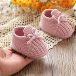 DovFanny Baby Booties Newborn Baby First Shoes Cozy Warm Knit Soft Booties for Toddler Infant Boy Girl (Light Pink, Infant, 0 Months, Age Range, US Footwear Size System, 3 Months, Medium)