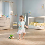 Hape Frog Pull-Along | Wooden Frog Fly Eating Pull Toddler Toy, Bright Colors