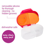 b.box Snack Box - Leakproof Mini Bento Box for Kids & Toddlers, 2 Compartment Snack Containers for Kids, Lunch Containers, Dishwasher Safe, BPA Free, PFAS Free, Ages 4m+, 1 3/4 Cup - Strawberry Shake