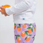RUGGEDBUTTS Boys UPF50+ Sun Protection Fruits & Florals Swim Trunks - Purple Orange You The Sweetest, 4T