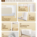 Bed Rail for Toddlers, Thickened & Reinforced Toddler Bed Rails with Double Child Lock, Upgraded Kids Baby Bed Rail Guard/Bed Side Rails for Queen, King Size,White/Grey, 1Side, 78.7" Lx28 H