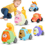 Baby Animal Pull Back and Go Truck Toys, Cars Toys for 1, 2, 3 Year Old Boys, Girls, Birthday Gifts for Toddlers, Preschools, Kids, Colorful 6 Pack