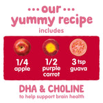 Happy Baby Organics Brain Support Blends Apples, Purple Carrots & Guava with DHA and Choline 4 oz Pouch (Pack of 16)