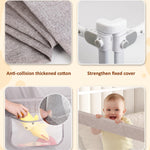 VBABY 3-Piece King Size Bed Rails for Toddler, Adjustable Height Baby Bed Rail Guard, Reinforced Bed Protection Fence for Baby, Grey, 74.8 x 78.7 x 78.7 in