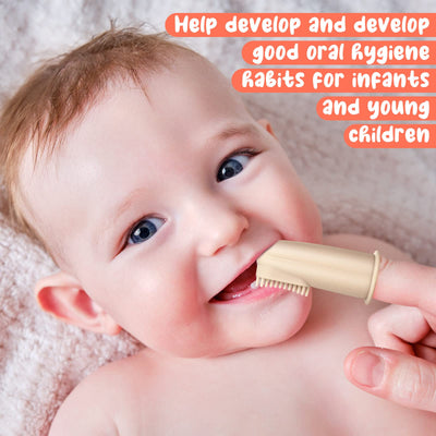 Didaey 12 Pieces Baby Finger Toothbrush for Toddler Silicone Baby Toothbrush for Infants Soft Toddler Oral Child Mouth Cleaner for 0 Months Above Newborn Kids Teething Care, 6 Colors