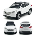 1:36 Scale Tucson Toy Car Model Metal Diecast SUV Toy Vehicle, Doors Open Pull Back, Toys for Boys 3 4 5 6 7 Year Old Toddler Kids Gifts, Men Collection, Home Office Décor Cake Topper, White