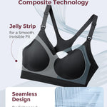 Momcozy Nursing Bras for Breastfeeding, Ribbed Maternity Bra with Racerback, Soft Stretchy Nursing Sports Bra for Yoga Black