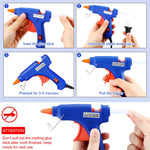 Zhengmy 12 Pcs Mini Glue Gun Crafts Hot Melt Guns Low Temp Glue with Burn Protection Fast Preheating and Easy Squeeze Trigger for School DIY Arts Class Projects Home Quick Repairs, 20 W (Blue)