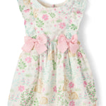 The Children's Place,Baby-Girls,and Toddler Flutter Dress, Short SleeveWhite Daisy Bunny,4 Years