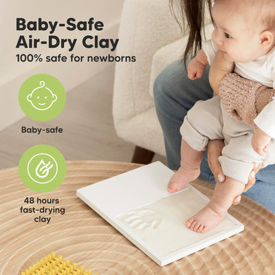 Baby Hand and Footprint Kit - Quick Dry Clay Baby Footprint Kit, Pets Paw, Newborn Keepsake Picture Frame for Boys, Girls, Personalized New Mom Gifts for Shower & Registry, Grandparents(Hunter Green)