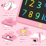 Hockvill LCD Writing Tablet 12 Inch, Toys for Boys Girls Drawing Pad for 3 4 5 6 7 Year Old Kids Toys, Toddler Erasable Doodle Board Travel Essentials, Christmas Birthday Gift for Kids - Pink