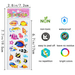 24 Sheets(500+) 3D Puffy Stickers for Toddlers Kids, Bulk Preschool Sticker Sheets for Reward, Craft, Scrapbooking Including Animal, Fruits, Dinosaurs, Fish and More