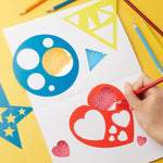 12 Pieces Geometric Stencils Template Set for Kids Children Simple Drawing Stencils Colorful Art Painting Template for Toddlers Preschooler Learning Tool (Cute Colors,4.9 x 5.1 Inch)