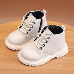Happy Cherry Toddler Work Boots Baby 0-3 months Child's Combat Boots Anti Slip Ankle Boots Leather Shoes Flats Work Boots for Girls Boys