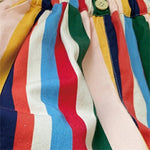 Kids Elastic Striped Harem Trousers Unisex Baby Boys Girls Casual Cotton Linen Loose Long Baggy Pants Toddler Clothes 6-12 Months 07 Multicolour